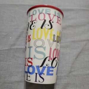 Starbucks Coffee Colorful "LOVE IS LOVE" Ceramic Tumbler Mug Cup 12 oz 2017 New